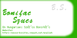 bonifac szucs business card